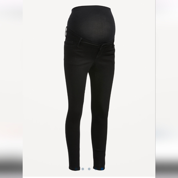 Old Navy Maternity Size 10 Black Super Skinny Rockstar Jeans Full Panel Jegging - Picture 1 of 9